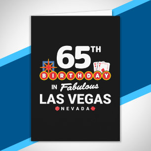 Tarjeta Fiesta del Cumpleaños de Las Vegas - Cumpleaños 65