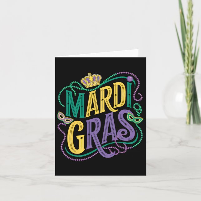 Tarjeta Fiesta del desfile Mardi Gras Chicas Gráfico (Anverso)