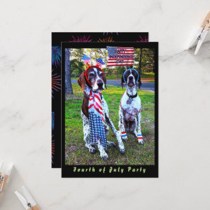 Tarjeta Fiesta del Día de la Independencia de Perros Patri