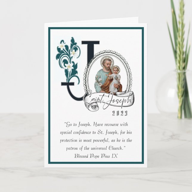 Tarjeta Fiesta del Día de San José Jesús Oración Religiosa (Anverso)