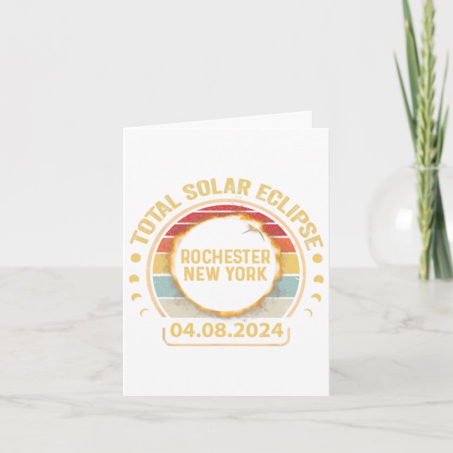 Tarjeta Fiesta del eclipse solar total de Rochester New Yo (Anverso)