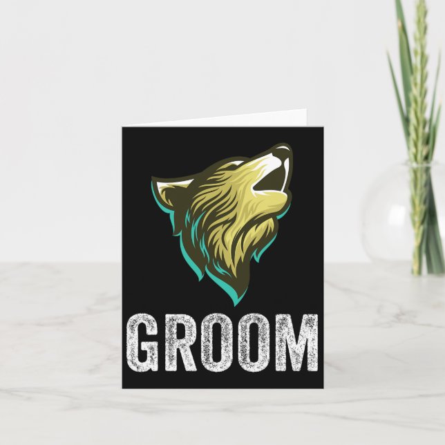 Tarjeta Fiesta del equipo de Grooms Wolf Boda Groomsmen (Anverso)