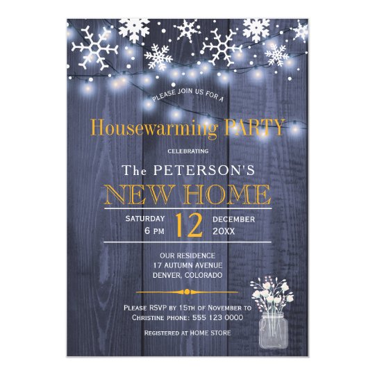 Tarjeta Fiesta del estreno de una casa del invierno de las