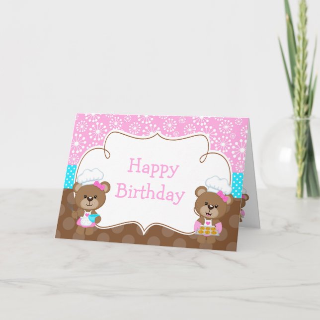 Tarjeta Fiesta del oso del chef cocinador (Anverso)