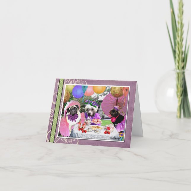 Tarjeta Fiesta del té del barro amasado (Anverso)