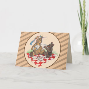 Tarjeta Fiesta del té del oso de peluche