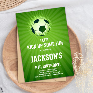 Tarjeta Fiesta deportiva para niños con bolas y ca