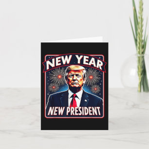 Tarjeta Fiesta divertida de Año Nuevo de Trump 2025 Trump
