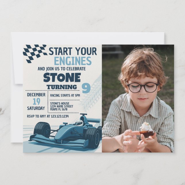 Tarjeta Fiesta editable rápida y divertida con fot (Anverso)