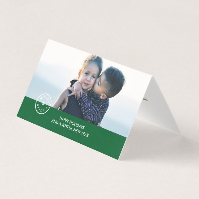 Tarjeta Fiesta elegante de sellado rojo verde festividad (Anverso)