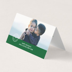 Tarjeta Fiesta elegante de sellado rojo verde festividad