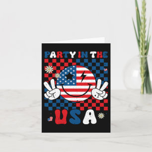 Tarjeta Fiesta En Estados Unidos 4 De Julio Bandera Americ