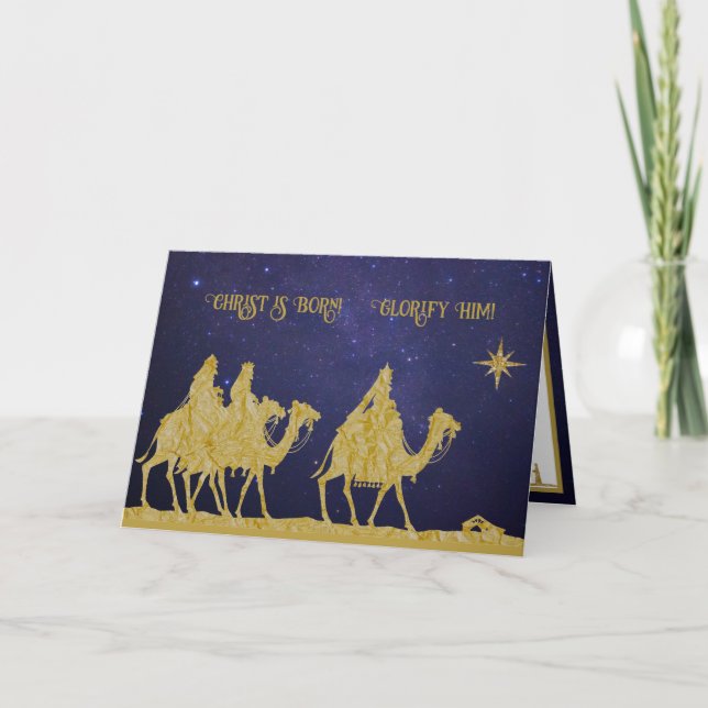 Tarjeta Fiesta epifanía de tres reyes católicos bizantinos (Anverso)