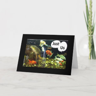 TARJETA FIESTA FISH DICE FELIZ CUMPLEAÑOS DEL TANQUE