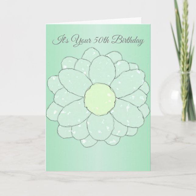 Tarjeta Fiesta floral 50 cumpleaños (Anverso)