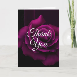 Tarjeta Fiesta gótico morado-rojo de la flor rosa gracias