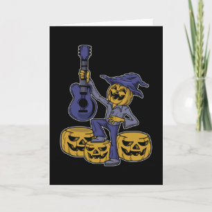 Tarjeta Fiesta Halloween Fiebre Guitarra Música Miedo Rega