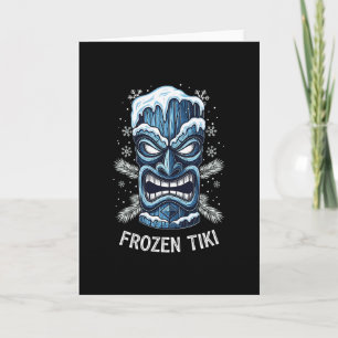 Tarjeta Fiesta Hawaiana Tiki Congelada Luau de Vacaciones