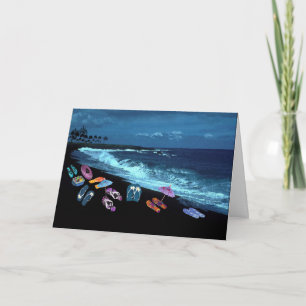 Tarjeta Fiesta hawaiano Flip Flop Beach