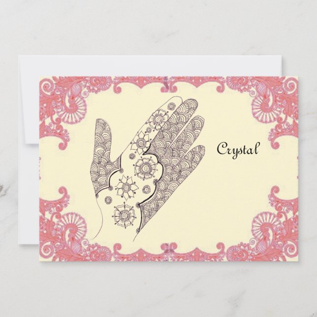 Tarjeta fiesta Henna Hand (Anverso)