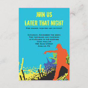 Tarjeta Fiesta HIP HOP DANCE Bat Bar Mitzvah
