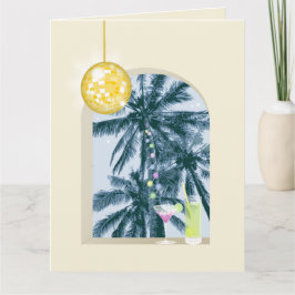 Tarjeta Fiesta ilumina cócteles Disco palmas de bola en am