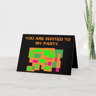 Tarjeta Fiesta invita a la decoración de arte negro meloco