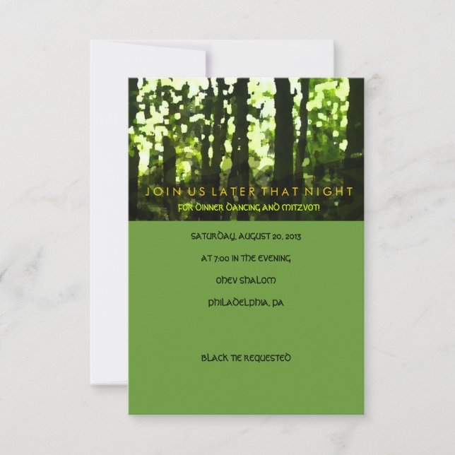 Tarjeta Fiesta Journey Watercolor Bar Bat Mitzvah (Anverso)