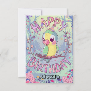 Tarjeta Fiesta Kids Parrot Digital Cumpleaños