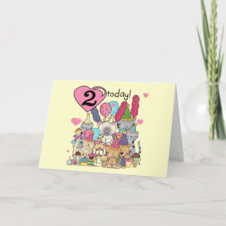 Tarjeta Fiesta Kittens Camisetas y Regalos de 2º Cumpleaño