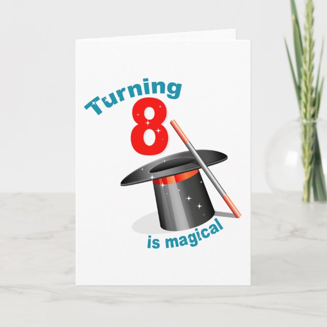 Tarjeta Fiesta Mágico 8 cumpleaños (Anverso)