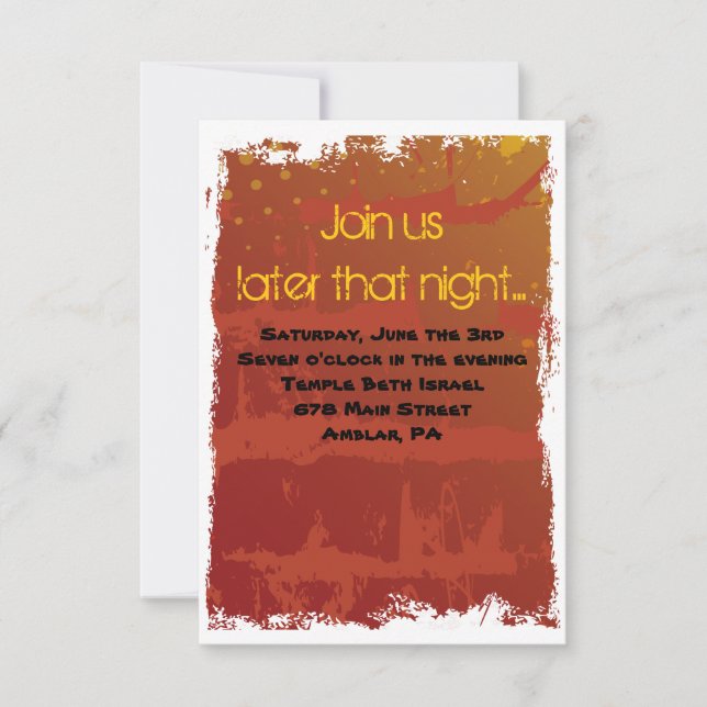 Tarjeta Fiesta Mitzvah del bar de baloncesto (Anverso)