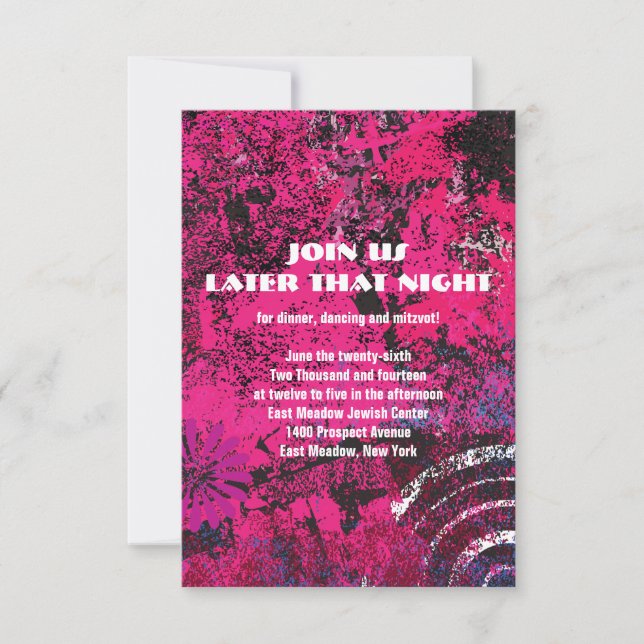 Tarjeta Fiesta Mogen David Circular Star Bat Mitzv (Anverso)