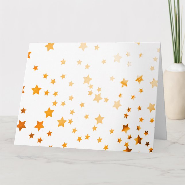 Tarjeta Fiesta navidad Estrella Purpurina (Anverso)