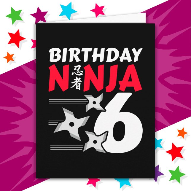 Tarjeta fiesta Ninja de 6 años de edad tiene niños 6 años (Subido por el creador)