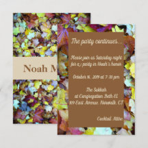 Tarjeta Fiesta para hojas de otoño Mitzvah