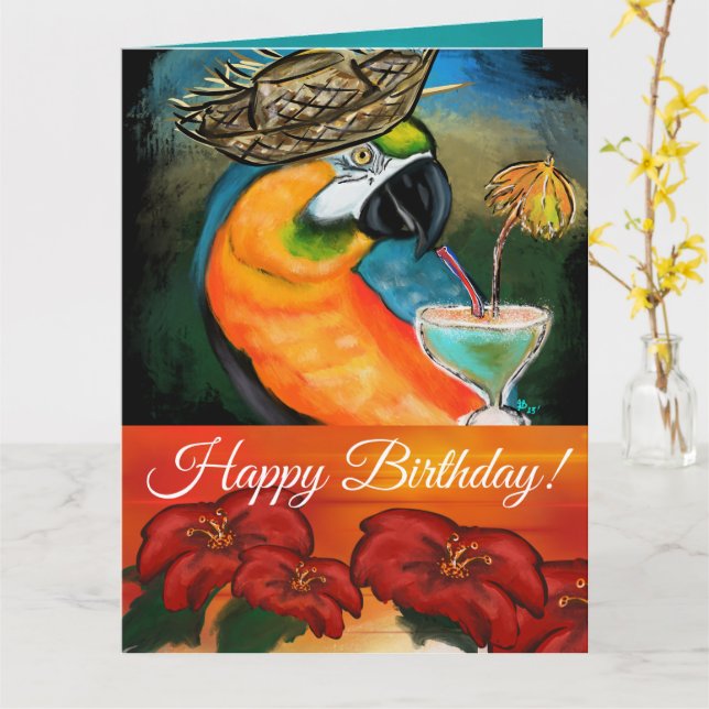 Tarjeta Fiesta Parrots (flor amarilla)