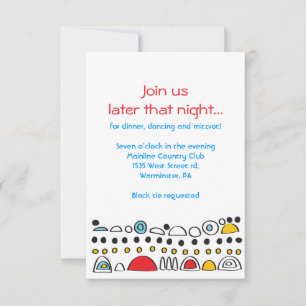 Tarjeta Fiesta POP ART SCRIBBLY Bat Mitzvah