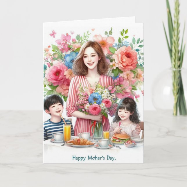 Tarjeta Fiesta por el Día de la Madre y el Niño (Anverso)