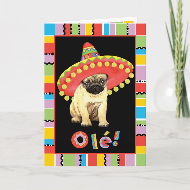 Tarjeta Fiesta Pug (Anverso)