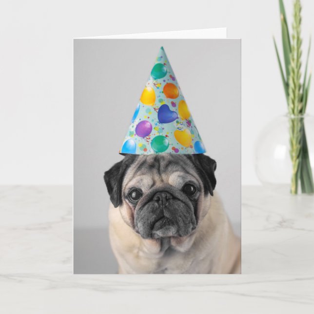 Tarjeta Fiesta Pug (Anverso)