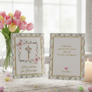 Tarjeta Fiesta Religiosa de Pascua Cristiana Él ha Resucit