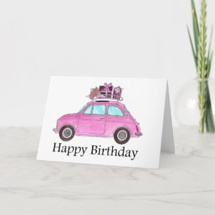 Tarjeta Fiesta Retro Rosa 500 Cumpleaños