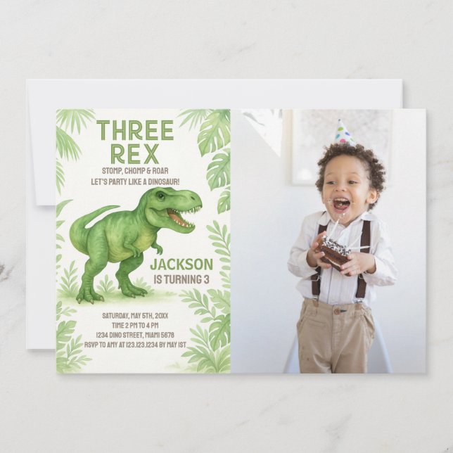 Tarjeta Fiesta ruidosa para niños con foto (Anverso)