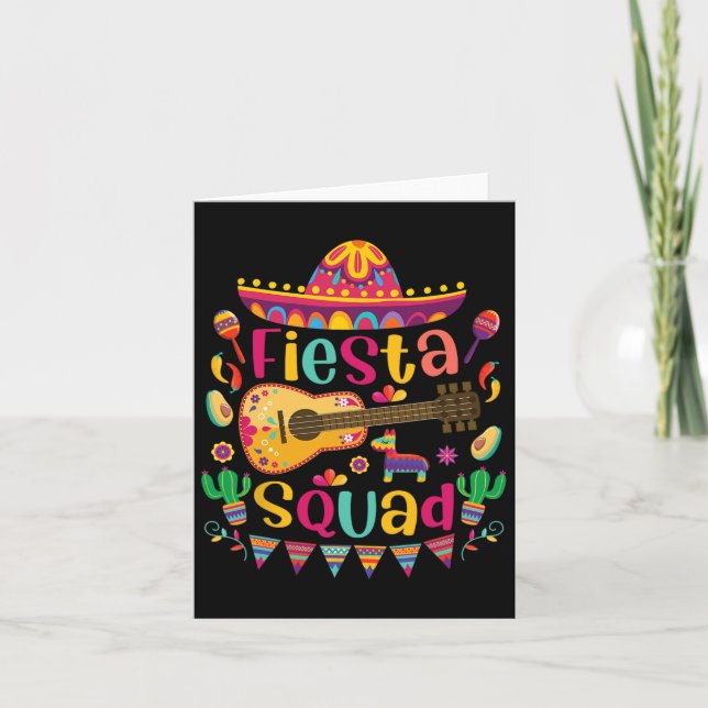 Tarjeta Fiesta Squad Cinco De Mayo Mexicano Guitarra Nacho (Anverso)