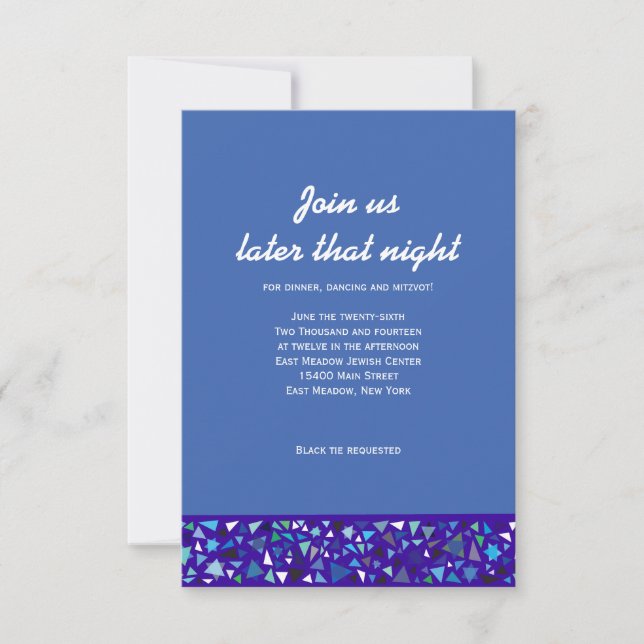 Tarjeta Fiesta STAR WALL Bar Bat Mitzvah (Anverso)