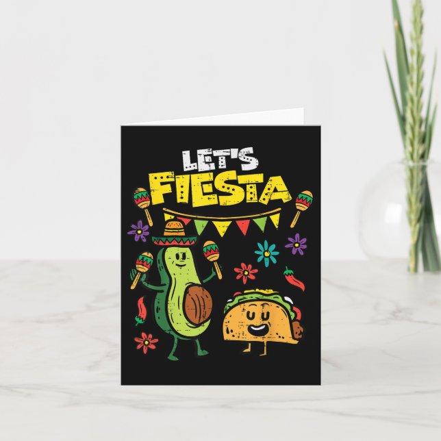 Tarjeta Fiesta Taco Aguacate Funny Cinco De Mayo Mexicano (Anverso)