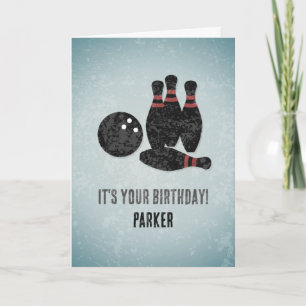 Tarjeta Fiesta temática de boliche - Cumpleaños masculino