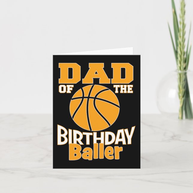 Tarjeta Fiesta Temática De Papá Del Baller De Baloncesto D (Anverso)