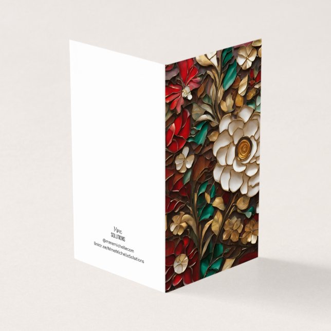 Tarjeta Fiesta temática Flor Viruta Cristales rotos de mos (Exterior)